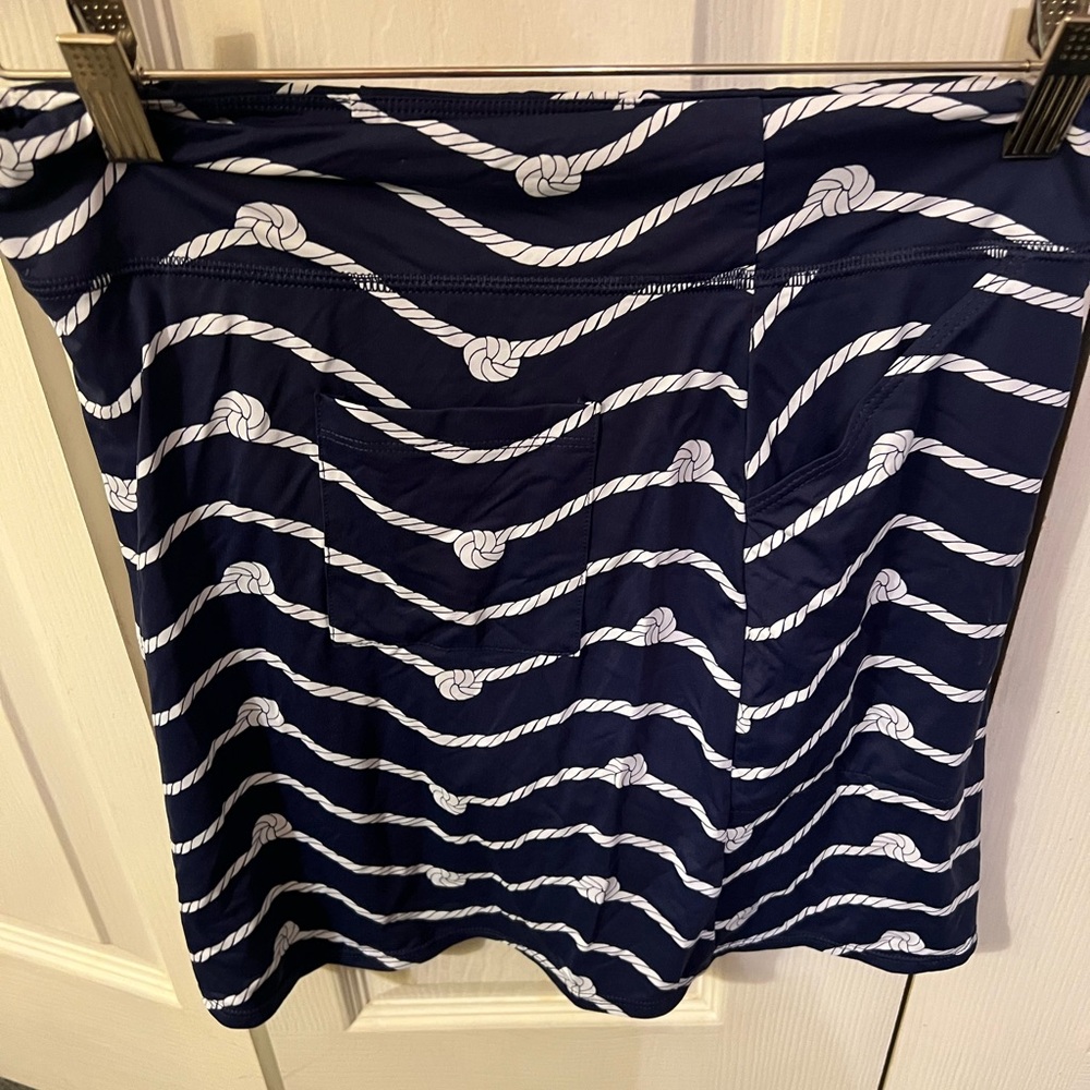 Navy Rope Print Skirt